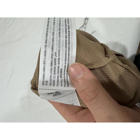 NWOT Brown High Neck Ribbed Cotton Cropped Tank Top- Size Medium - Picture 7 of 7